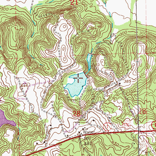 Topographic Map of Mott Lake Dam, AL