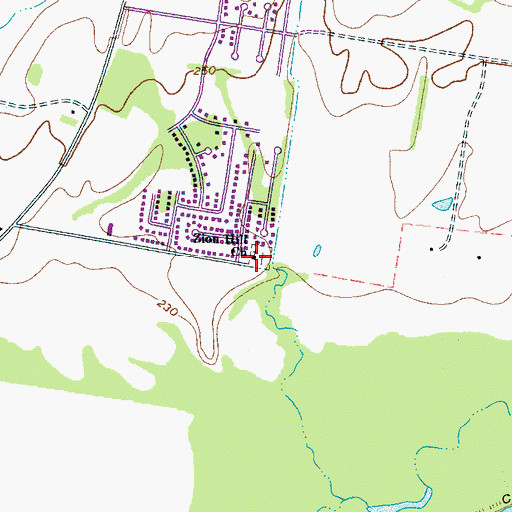 Topographic Map of Zion Hill Church, TN
