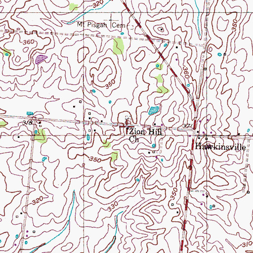 Topographic Map of Zion Hill Church, TN