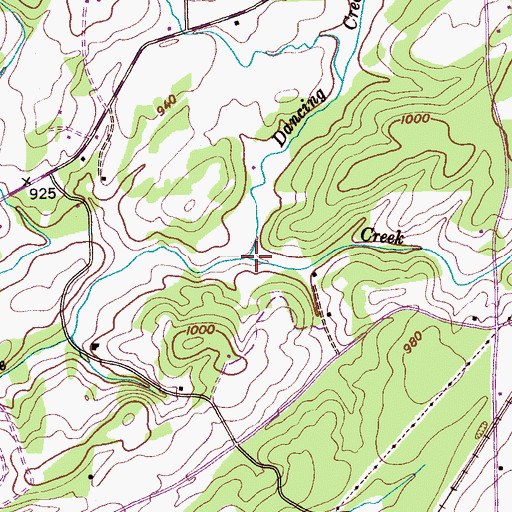 Topographic Map of Dancing Branch, TN