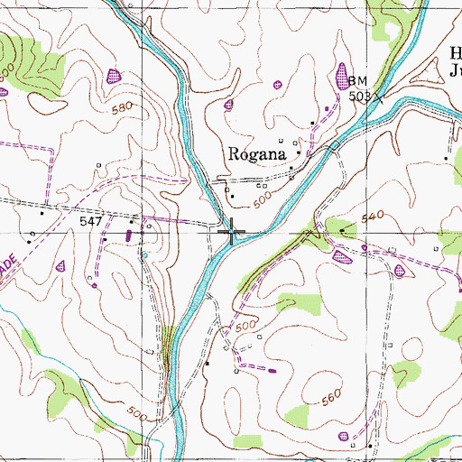 Topographic Map of Dry Fork, TN