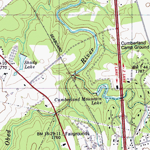 Topographic Map of Little Obed River, TN