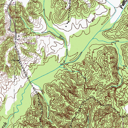 Topographic Map of Pettijohn Creek, TN