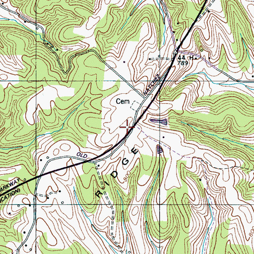 Topographic Map of Akin Church, TN