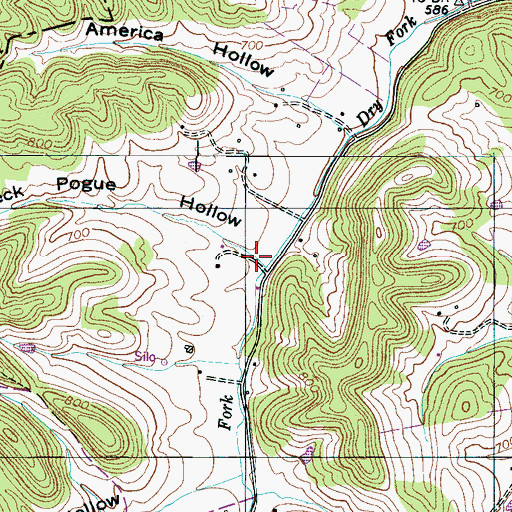 Topographic Map of Aleck Pogue Hollow, TN