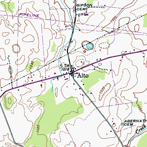 Topographic Map of Alto, TN