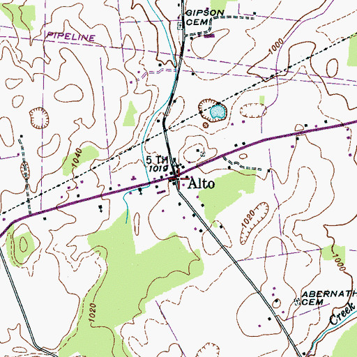 Topographic Map of Alto, TN