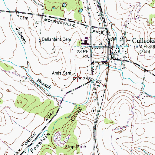 Topographic Map of Amis Cemetery, TN