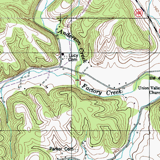 Topographic Map of Anderson Creek, TN