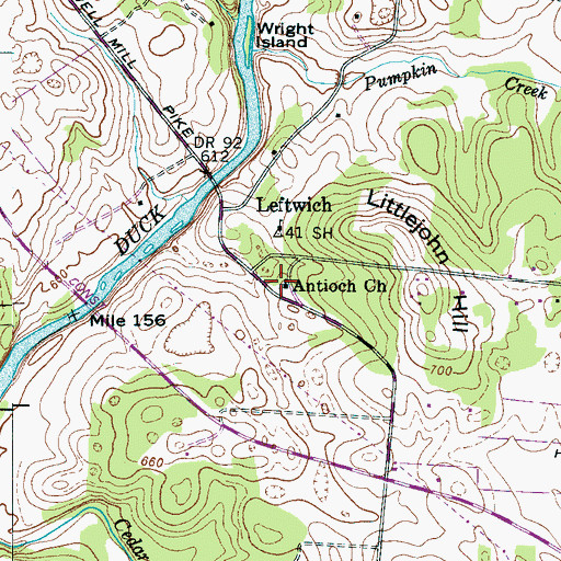 Topographic Map of Antioch Church, TN