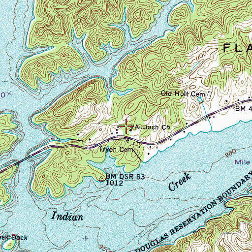 Topographic Map of Antioch Baptist Church, TN