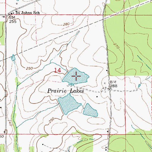 Topographic Map of Prairie Lake Number One, AL
