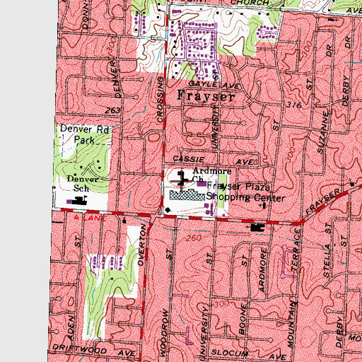 Topographic Map of Ardmore Church, TN