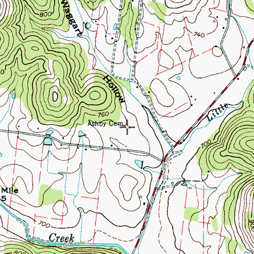 Topographic Map of Ashby Cemetery, TN