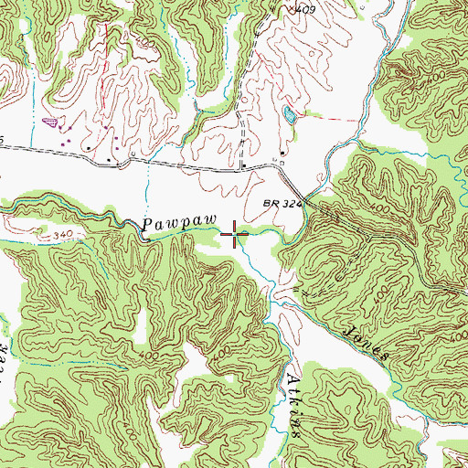 Topographic Map of Atkins Creek, TN