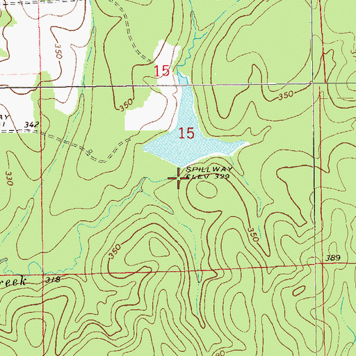 Topographic Map of H A Vaughn Junior Number 1 Dam, AL