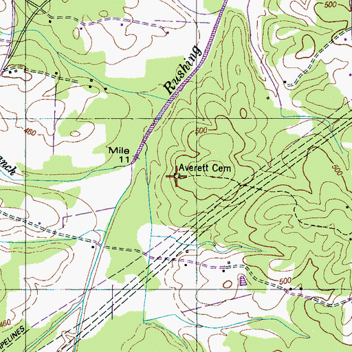Topographic Map of Averett Cemetery, TN