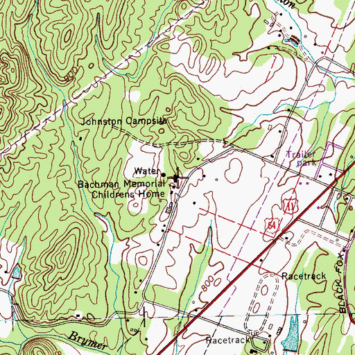 Topographic Map of Bachman Memorial Childrens Home, TN