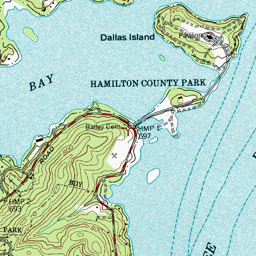 Topographic Map of Bailey Cemetery, TN