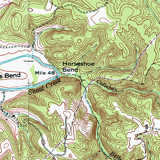 Topographic Map of Bailey Hollow Branch, TN