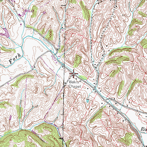Topographic Map of Bales Chapel, TN