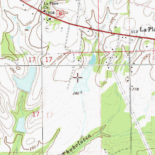 Topographic Map of Jack Lacey Number 1 Dam, AL