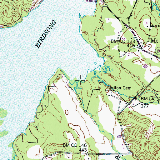 Topographic Map of Ballard Branch, TN