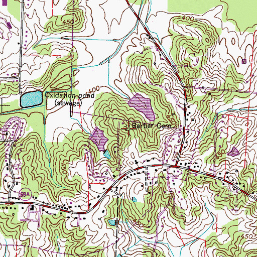 Topographic Map of Barber Cemetery, TN