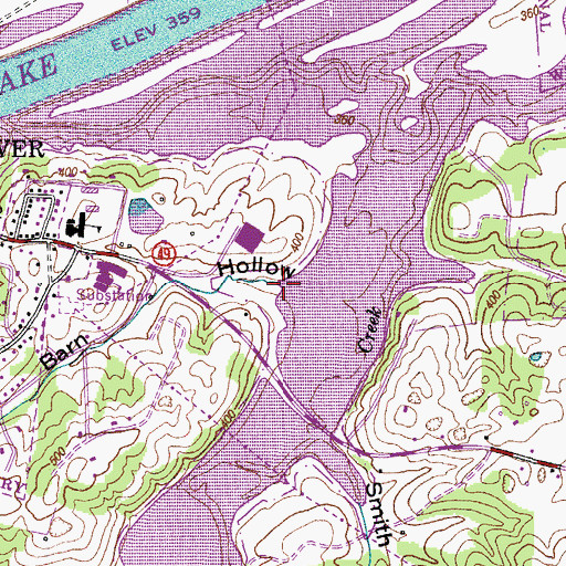 Topographic Map of Barn Hollow, TN