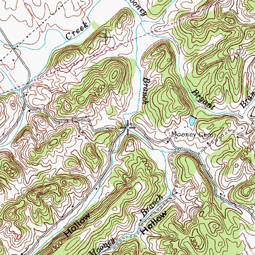 Topographic Map of Barnett Hollow, TN