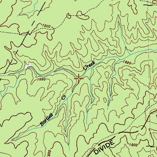 Topographic Map of Bartlett Creek, TN