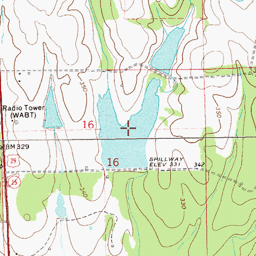 Topographic Map of Conners Lake, AL