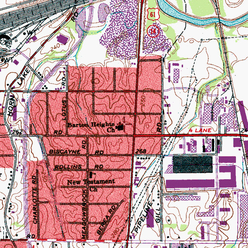 Topographic Map of Barton Heights Church, TN