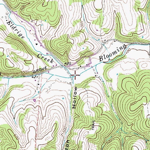 Topographic Map of Bascomb Eldrige Creek, TN