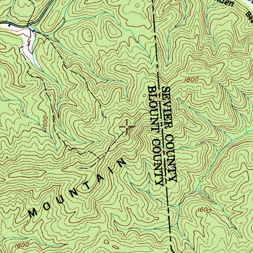 Topographic Map of Bates Mountain, TN