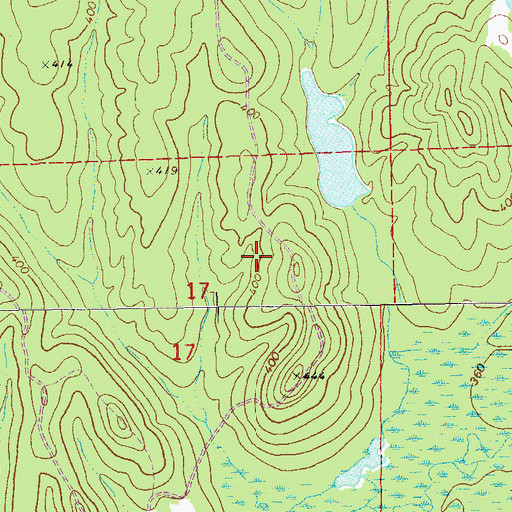 Topographic Map of Huskeys Pond, AL