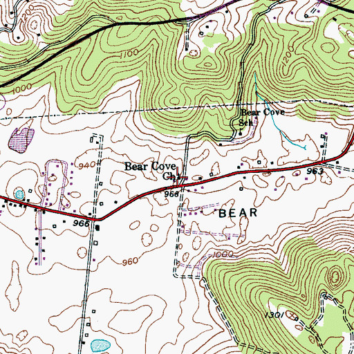 Topographic Map of Bear Cove Church, TN
