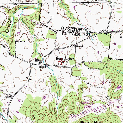Topographic Map of Bear Creek Church, TN
