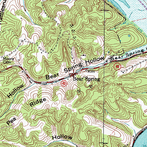 Topographic Map of Bear Spring, TN