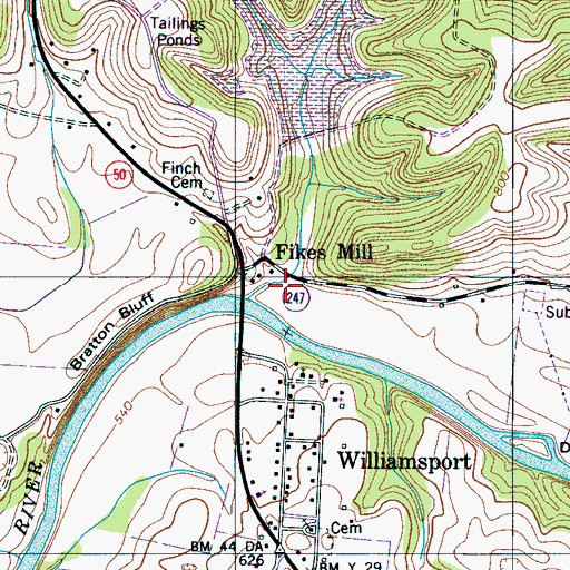 Topographic Map of Beasley Hollow, TN