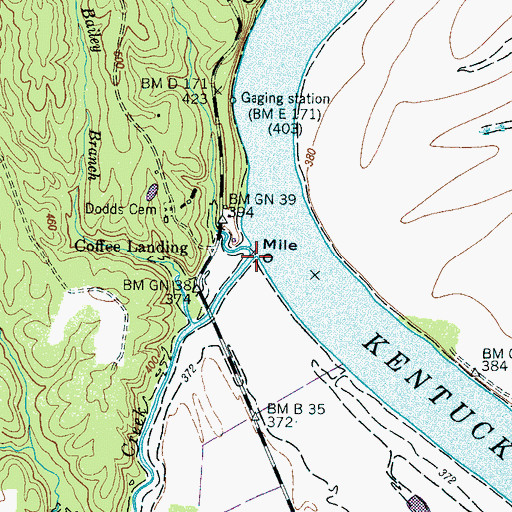Topographic Map of Beason Creek, TN