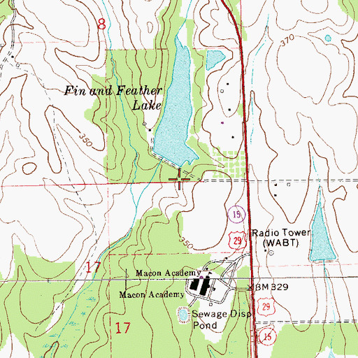 Topographic Map of Bridges Dam, AL