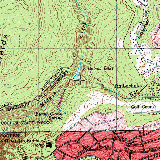 Topographic Map of Bee Branch, TN