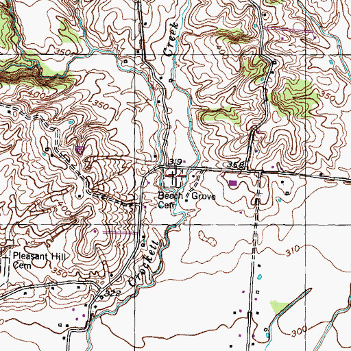 Topographic Map of Beech Grove Cemetery, TN