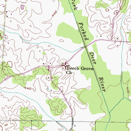 Topographic Map of Beech Grove Church, TN