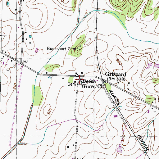 Topographic Map of Beech Grove Church, TN