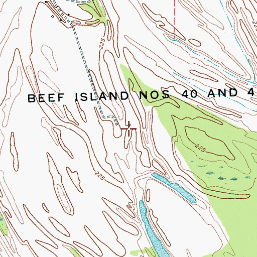 Topographic Map of Beef Island, TN
