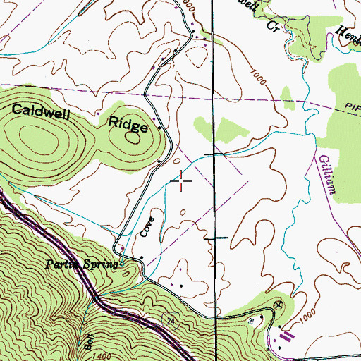 Topographic Map of Bell Cove, TN