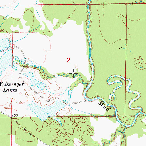 Topographic Map of C A Caines Lake Dam, AL