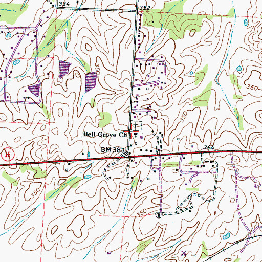 Topographic Map of Bell Grove Church, TN